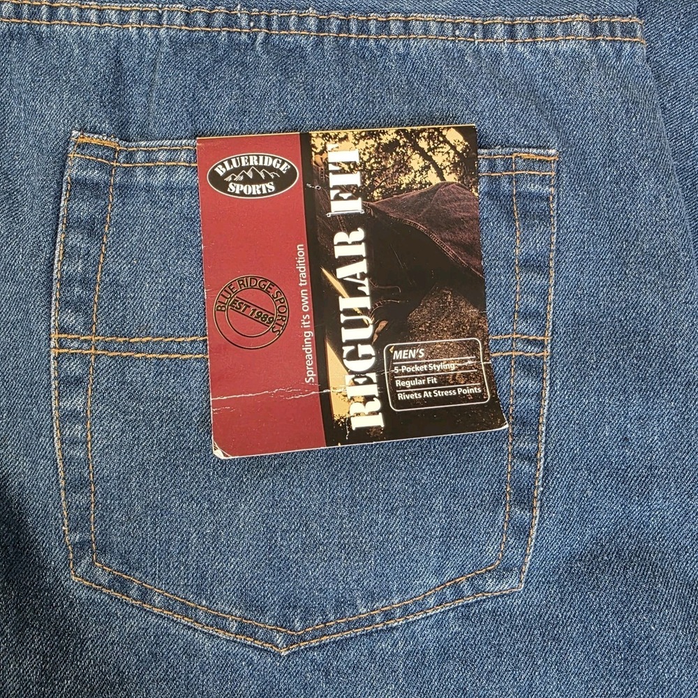 New Blue Ridge By Wrangler‎ Jeans Mens 48X32 Straight Leg Regular Fit Work - Picture 11 of 12